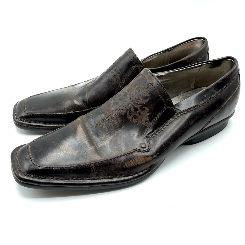 Lounge By Mark Nason Embossed Cross Leather Loafers